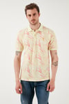U.S. Polo Desenli % 100 Pamuk Regular Fit Düğmeli Erkek Polo Yaka T Shirt G081SZ0112103268 Açık Haki