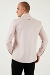 U.S. Polo % 100 Pamuk Slim Fit Düğmeli Yaka Logolu Erkek Gömlek G081SZ0042082904 PUDRA