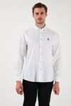 U.S. Polo % 100 Pamuk Slim Fit Düğmeli Yaka Logolu Erkek Gömlek G081SZ0042083079 BEYAZ