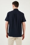 U.S. Polo % 100 Pamuk Regular Fit Düğmeli Yaka Logolu Erkek Gömlek G081GL0042083854 LACİVERT