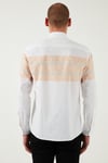 U.S. Polo Desenli % 100 Pamuk Slim Fit Düğmeli Yaka Erkek Gömlek G081SZ0042105832 Camel