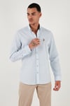 U.S. Polo Düğmeli Yaka % 100 Pamuk Slim Fit Erkek Gömlek G081SZ0041829841 AÇIK MAVİ