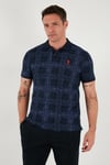 U.S. Polo Kareli % 100 Pamuk Regular Fit Düğmeli Erkek Polo Yaka T Shirt G081SZ0112103243 LACİVERT