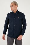 U.S. Polo Pamuklu Slim Fit Uzun Kol Erkek Gömlek G081SZ0042225643 LACİVERT