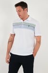 U.S. Polo % 100 Pamuk Regular Fit Çizgi Detaylı Düğmeli Erkek Polo Yaka T Shirt G081SZ0112107339 MAVİ