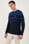 U.S. Polo Pamuklu Slim Fit Bisiklet Yaka Erkek Kazak G081SZ0TK2235801 LACİVERT