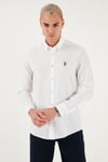 U.S. Polo Pamuklu Slim Fit Logolu Uzun Kollu Erkek Gömlek G081SZ0042225619 BEYAZ