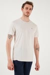 U.S. Polo Modal Karışımlı Regular Fit Bisiklet Yaka Logolu Erkek T Shirt G081SZ0112084363 TAŞ