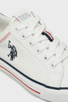 U.S. Polo Assn Logolu Süet Detaylı Sneaker Bayan Ayakkabı 5M RACHEL 5FX BEYAZ
