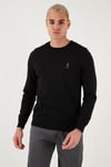 U.S. Polo Pamuklu Slim Fit Logolu Bisiklet Yaka Erkek Kazak G081SZ0TK2226959 SİYAH
