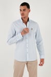 U.S. Polo Düğmeli Yaka % 100 Pamuk Slim Fit Erkek Gömlek G081SZ0041829841 AÇIK MAVİ