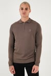 U.S. Polo Pamuk Karışımlı Polo Yaka Erkek Kazak G081SZ0TK2335218 Vizon