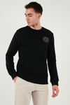 U.S. Polo Pamuklu Regular Fit Logolu Bisiklet Yaka Erkek Sweat G081GL0822237377 SİYAH