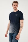 U.S. Polo Desenli % 100 Pamuk Regular Fit Bisiklet Yaka Erkek T Shirt G081SZ0112106970 LACİVERT