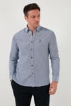 U.S. Polo Logolu Pamuklu Regular Fit Düğmeli Yaka Erkek Gömlek G081SZ0042106210 LACİVERT