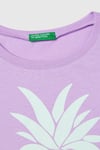 United Colors Of Benetton % 100 Pamuk Regular Fit Baskılı Kız Çocuk T Shirt 3JERC10PB LİLA