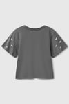 United Colors Of Benetton % 100 Pamuk Regular Fit Taş Detaylı Kız Çocuk T Shirt 3MI5C10O1 ANTRASİT