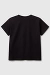 United Colors Of Benetton % 100 Pamuk Regular Fit Baskılı Erkek Çocuk T Shirt 3JERC10PE SİYAH