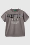 United Colors Of Benetton Baskılı % 100 Pamuk Regular Fit Bisiklet Yaka Erkek Çocuk T Shirt 3I1XC10N3 GRİ
