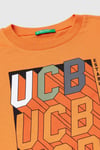 United Colors Of Benetton Baskılı % 100 Pamuk Regular Fit Bisiklet Yaka Erkek Çocuk T Shirt 3I1XC10N3 TURUNCU