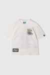 United Colors Of Benetton Baskılı % 100 Pamuk Bisiklet Yaka Erkek Çocuk T Shirt 3I1XC10NR BEYAZ