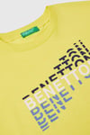 United Colors Of Benetton Baskılı % 100 Pamuk Regular Fit Bisiklet Yaka Erkek Çocuk T Shirt 3I1XC10N3 SARI