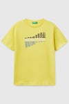 United Colors Of Benetton Baskılı % 100 Pamuk Regular Fit Bisiklet Yaka Erkek Çocuk T Shirt 3I1XC10N3 SARI