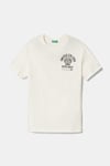 United Colors Of Benetton Baskılı % 100 Pamuk Regular Fit Bisiklet Yaka Erkek Çocuk T Shirt 3I1XC10N3 EKRU