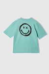 United Colors Of Benetton Baskılı % 100 Pamuk Bisiklet Yaka Erkek Çocuk T Shirt 3I1XC10NR TURKUAZ