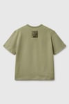 United Colors Of Benetton Baskılı Oversize Fit Pamuklu Bisiklet Yaka Erkek Çocuk T Shirt 3I1XC10NL HAKİ