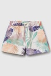 United Colors Of Benetton Desenli Pamuklu Regular Fit Normal Bel Kız Çocuk Short 35UJC903F Ekru-Lila-Mor