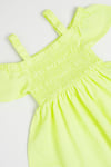 United Colors Of Benetton Keten ve Pamuk Karışımlı Loose Fit Kız Çocuk Elbise 43WBCV037 SARI