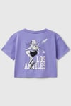 United Colors Of Benetton Pamuklu Baskılı Boxy Fit Bisiklet Yaka Crop Kız Çocuk T Shirt 3I1XC10N8 MOR