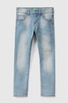 United Colors Of Benetton Pamuklu Dar Kesim Jeans Kız Çocuk Kot Pantolon 4DURCE00L AÇIK MAVİ