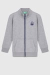 United Colors Of Benetton Pamuklu Dik Yaka Fermuarlı Erkek Çocuk Sweat BNTB23351 GRİ MELANJ