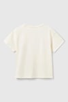 United Colors Of Benetton Pamuklu Payetli Boxy Fit Bisiklet Yaka Kız Çocuk T Shirt 3I1XC10NY EKRU