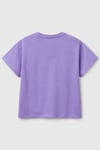 United Colors Of Benetton Pamuklu Payetli Boxy Fit Bisiklet Yaka Kız Çocuk T Shirt 3I1XC10NY MOR