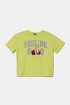 United Colors Of Benetton Pamuklu Payetli Boxy Fit Bisiklet Yaka Kız Çocuk T Shirt 3I1XC10NY SARI