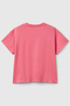 United Colors Of Benetton Pamuklu Payetli Boxy Fit Bisiklet Yaka Kız Çocuk T Shirt 3I1XC10NY PEMBE