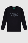 United Colors Of Benetton Pamuklu Regular Fit Bisiklet Yaka Erkek Çocuk T Shirt BNTB23339 SİYAH