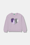 United Colors Of Benetton Pamuklu Relaxed Fit Bisiklet Yaka Payetli Kız Çocuk Sweat 3J68C10QI LİLA