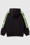 United Colors Of Benetton Pamuklu Şeritli Regular Fit Kapüşonlu Erkek Çocuk Sweat 3J68C504R SİYAH