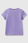 United Colors Of Benetton Pamuklu Simli Logo Baskılı Regular Fit Bisiklet Yaka Kız Çocuk T Shirt 3I1XC10MZ MOR
