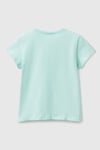 United Colors Of Benetton Pamuklu Simli Logo Baskılı Regular Fit Bisiklet Yaka Kız Çocuk T Shirt 3I1XC10MZ MİNT