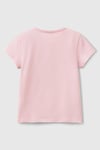United Colors Of Benetton Pamuklu Simli Logo Baskılı Regular Fit Bisiklet Yaka Kız Çocuk T Shirt 3I1XC10MZ AÇIK PEMBE