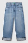 United Colors Of Benetton Pamuklu Straight Fit Düz Paça Jeans Erkek Çocuk Kot Pantolon 4DW2CE03Z AÇIK MAVİ