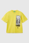United Colors Of Benetton Peanuts Baskılı Pamuklu Regular Fit Bisiklet Yaka Erkek Çocuk T Shirt 3X1SC10NI SARI