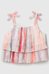 United Colors Of Benetton Regular Fit Fiyonklu Askılı Desenli Kız Çocuk Bluz 5L8RCH00B PEMBE