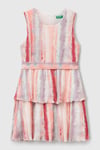 United Colors Of Benetton Regular Fit Piliseli Kolsuz Kemerli Kız Çocuk Elbise 4L8RCV03B PEMBE