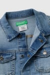 United Colors Of Benetton Streç Pamuklu Regular Fit Erkek Çocuk Kot Ceket 25ONCN062 MAVİ